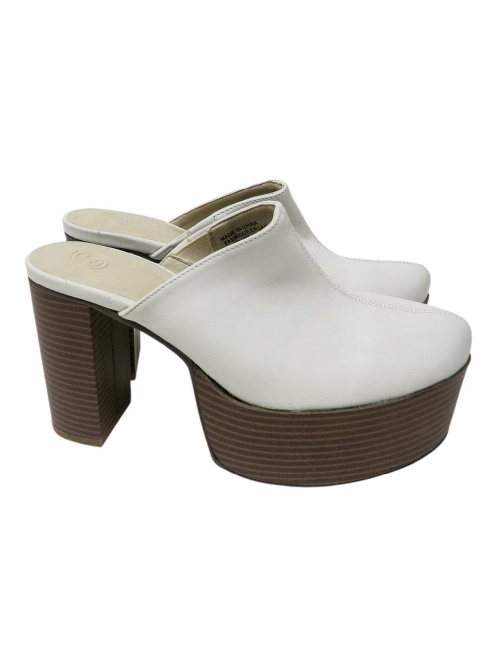 Urban Outfitters White Platform Mule Heels